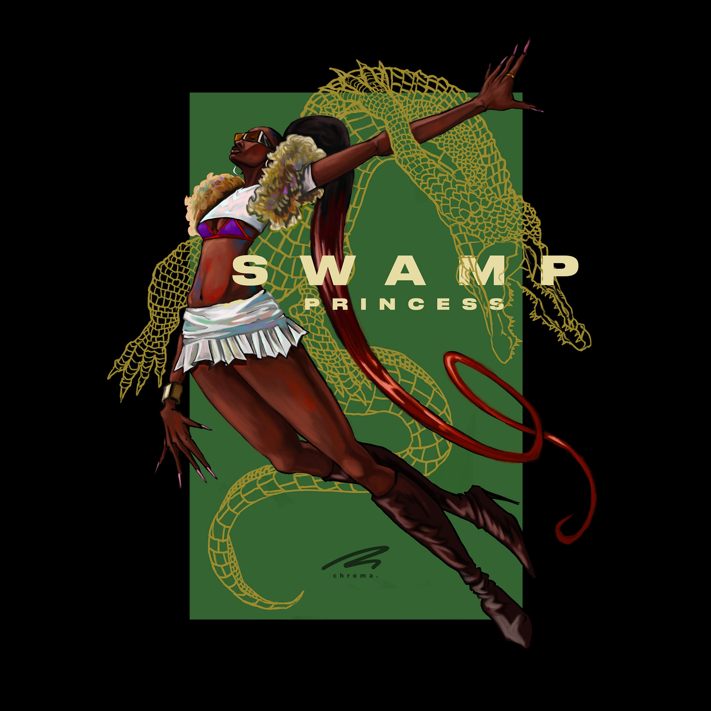 SWAMP PRINCESS DROP SHOULDER TEE