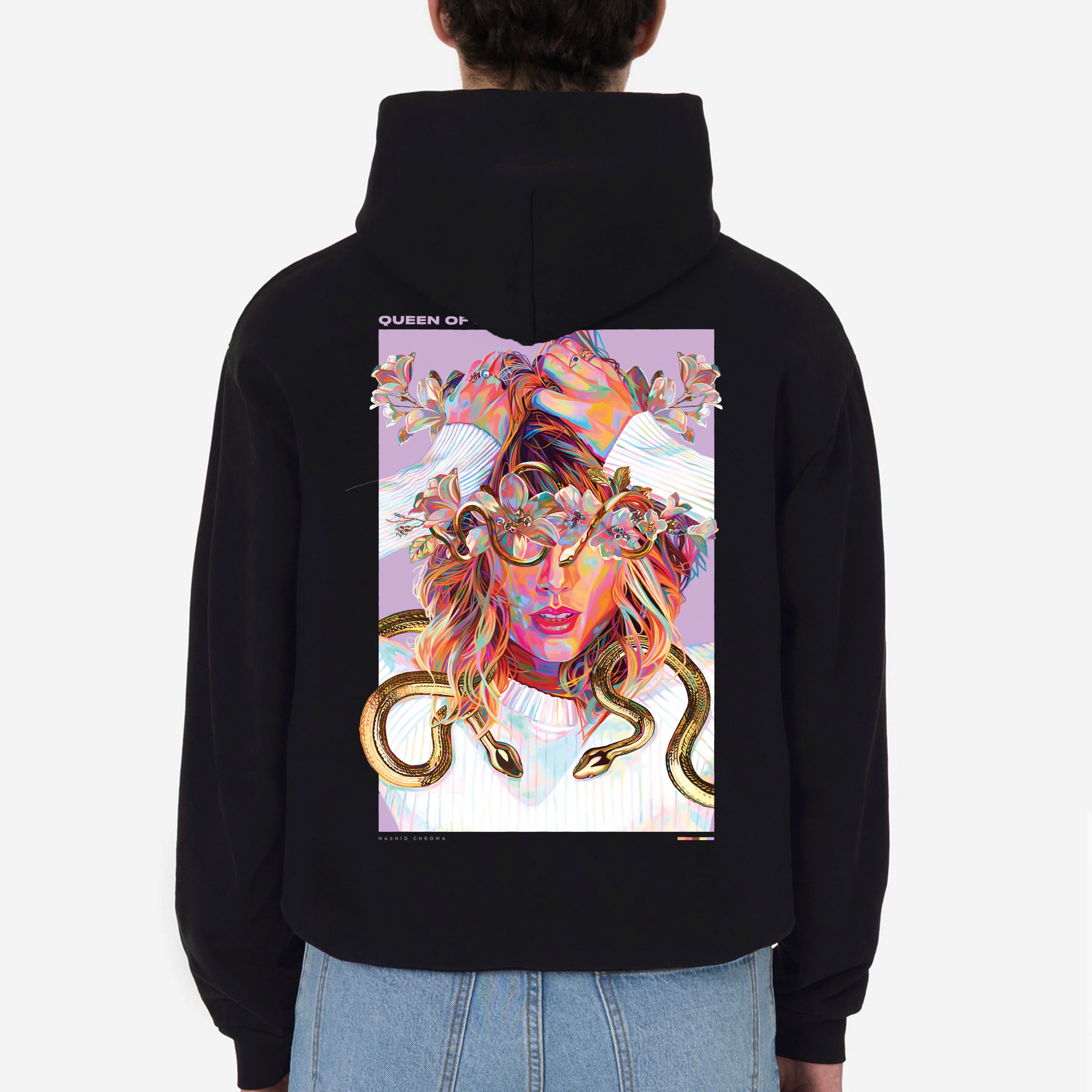 QUEEN OF SNAKES Drop Shoulder Hoodie