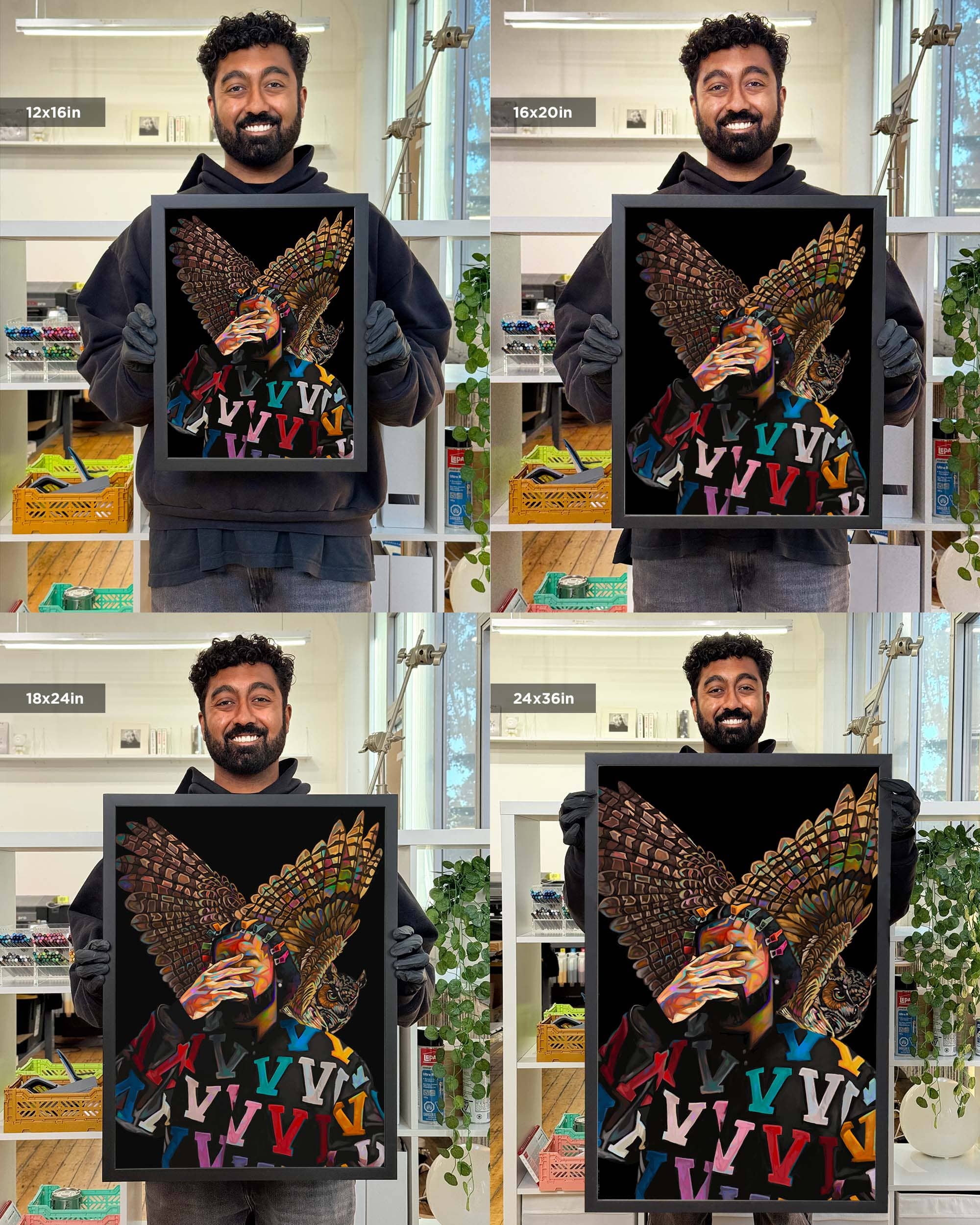 Nashid Chroma Art 12×16" / Framed (Black) 4.A.T.D