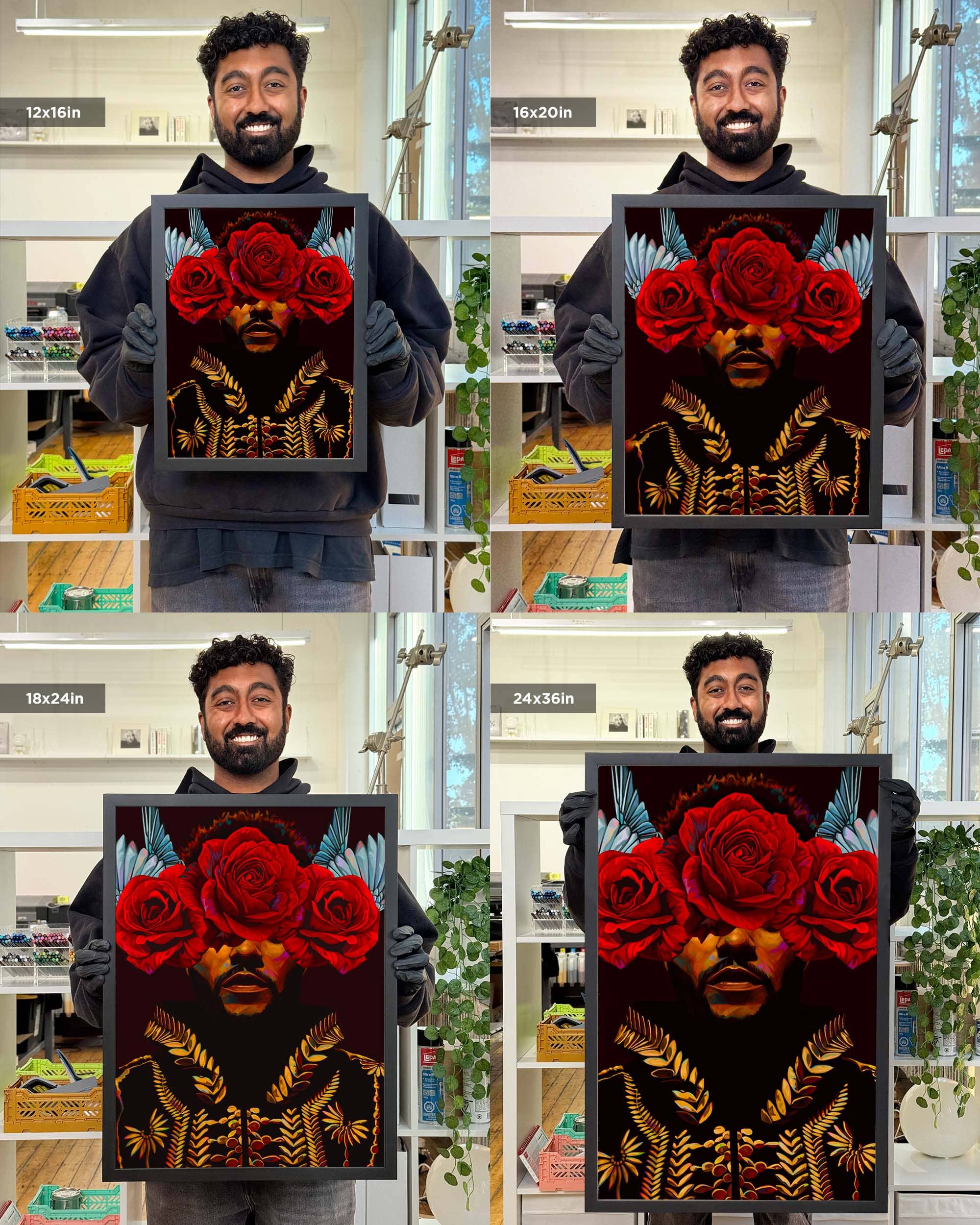 Nashid Chroma Art 12×16"" / Framed (Black) ABXL