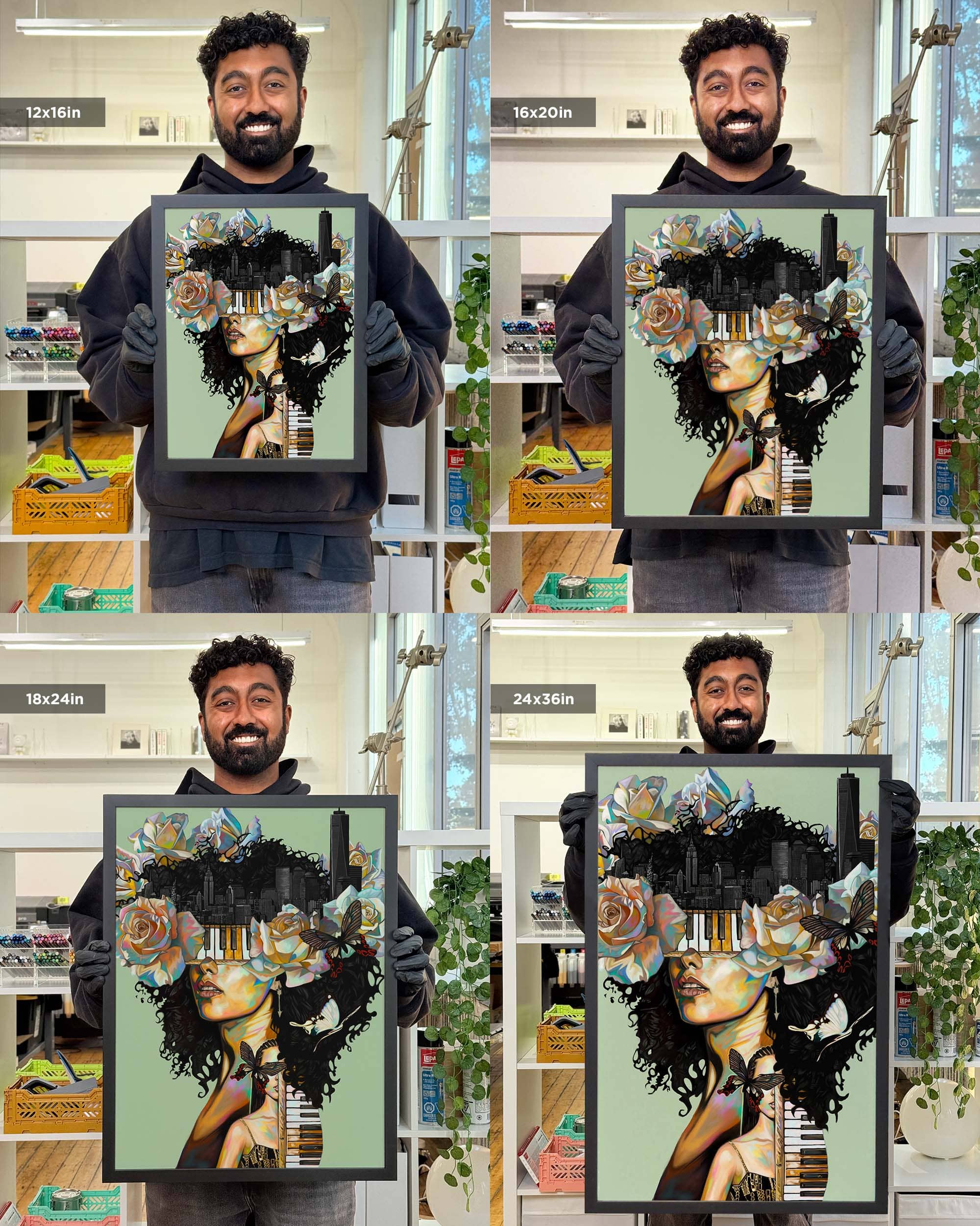 Nashid Chroma Art 12×16" / Framed (Black) ALXCIA