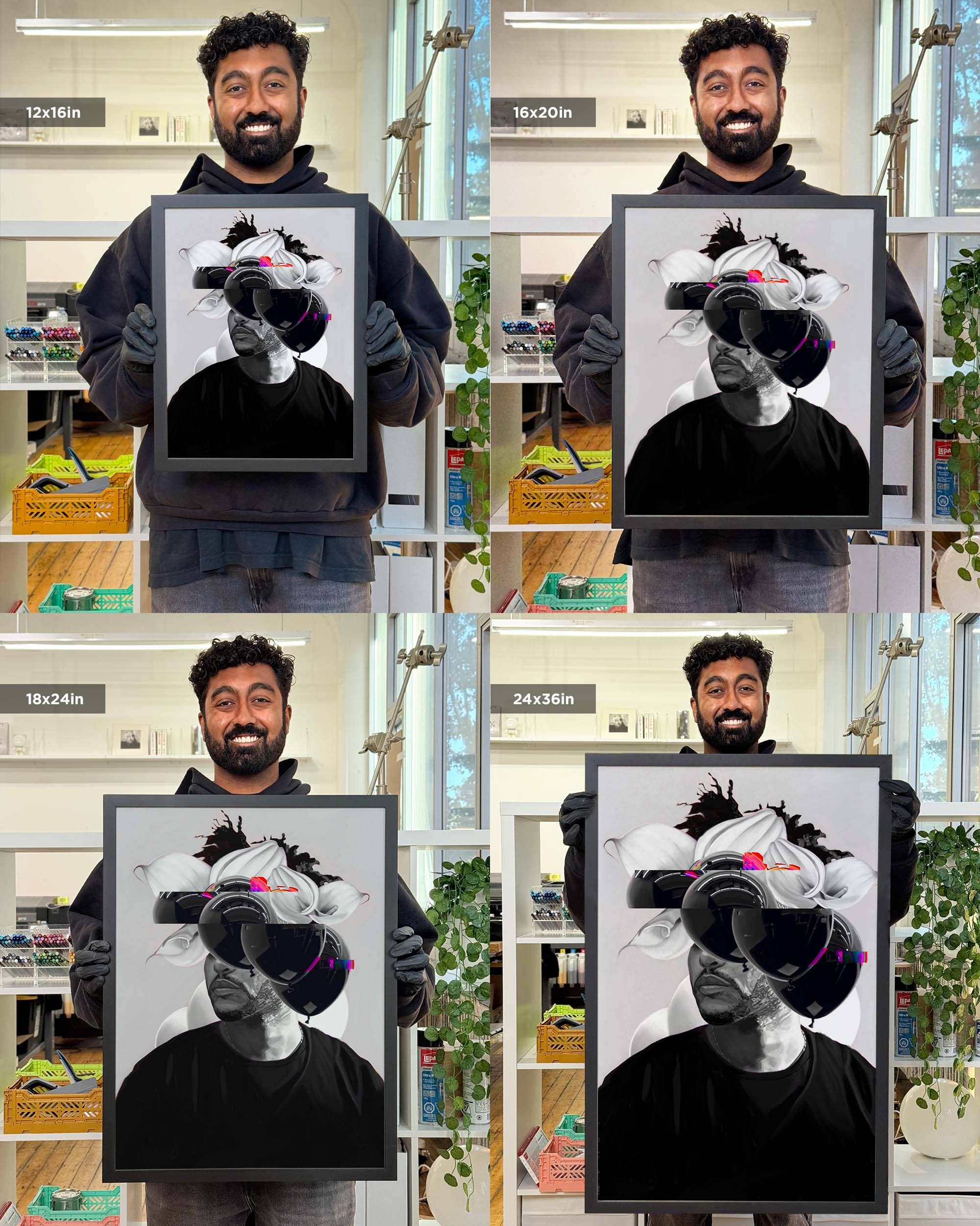 Nashid Chroma Art 12×16"" / Framed (Black) HOUSE OF BXLLOONS