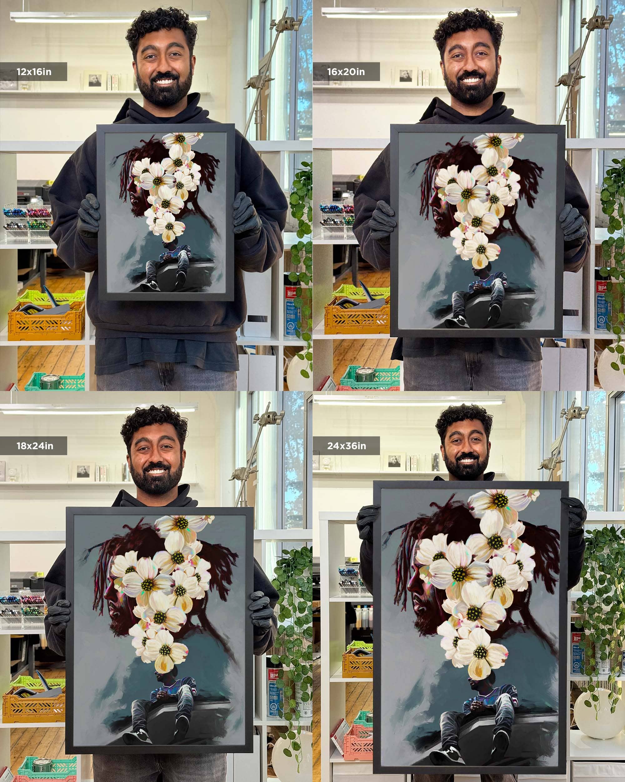 Nashid Chroma Art 12×16"" / Framed (Black) JXRMXINE