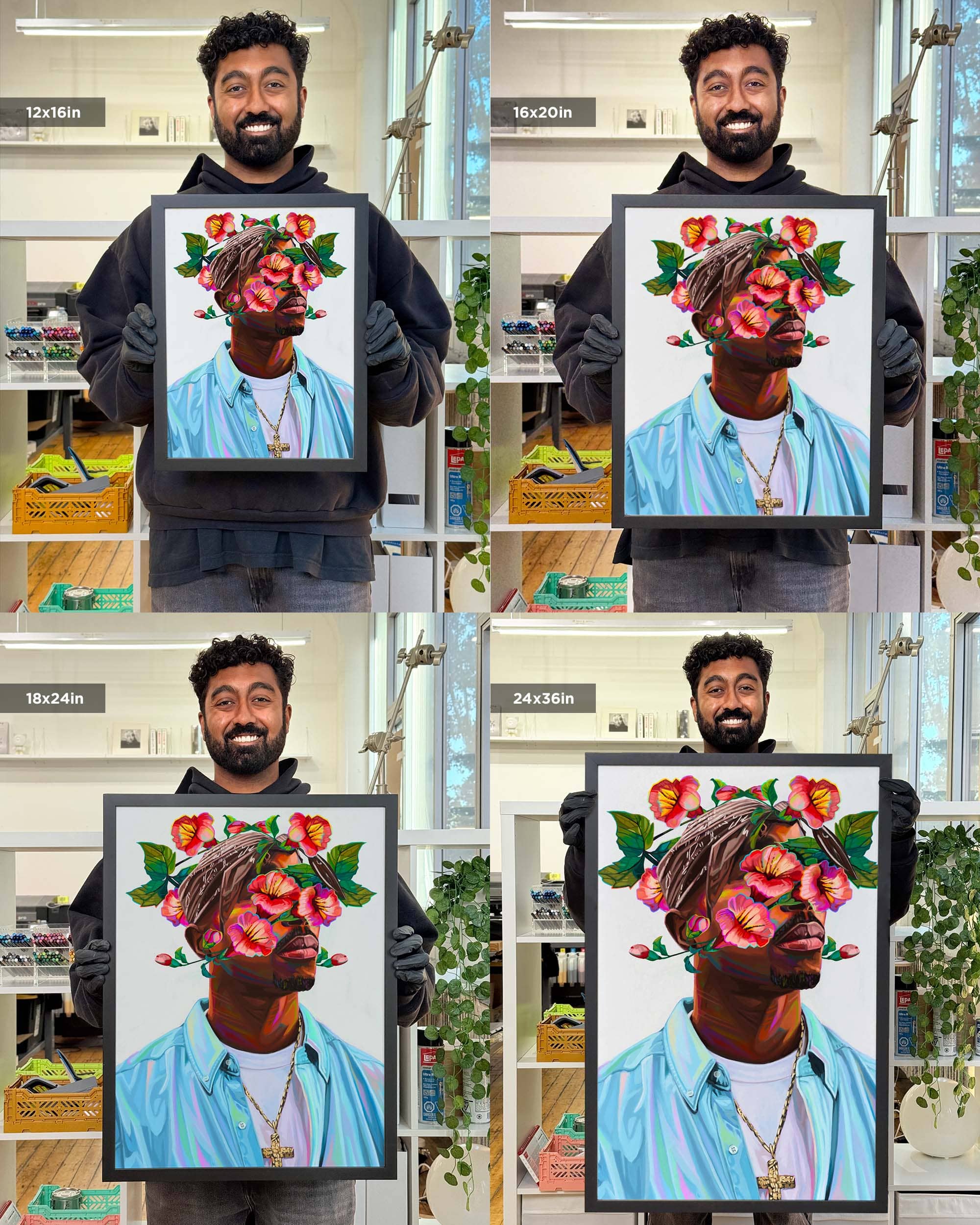 Nashid Chroma Art 12×16"" / Framed (Black) MXKAVXLI