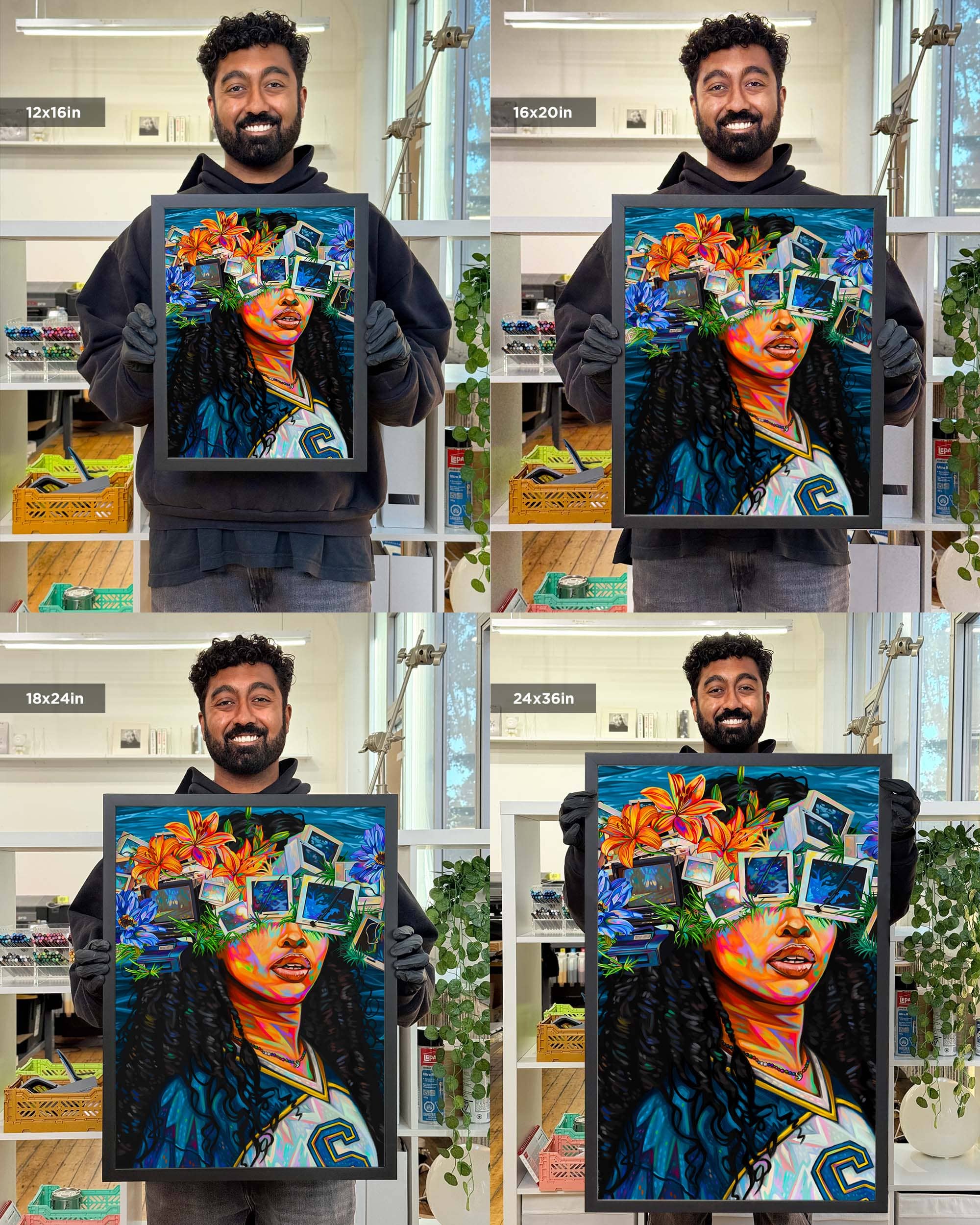 Nashid Chroma Art 12×16" / Framed (Black) S.O.S