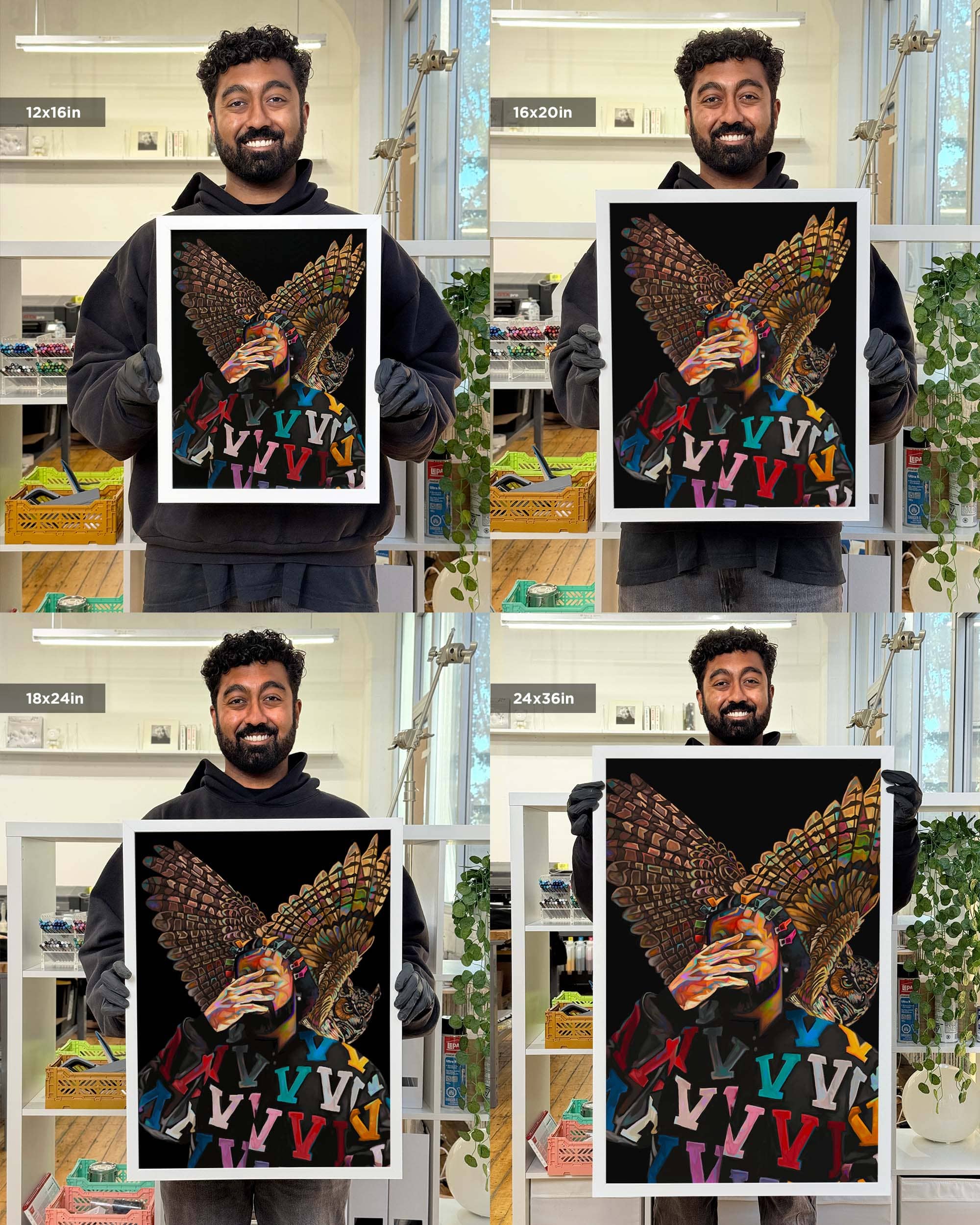 Nashid Chroma Art 12×16" / Framed (White) 4.A.T.D