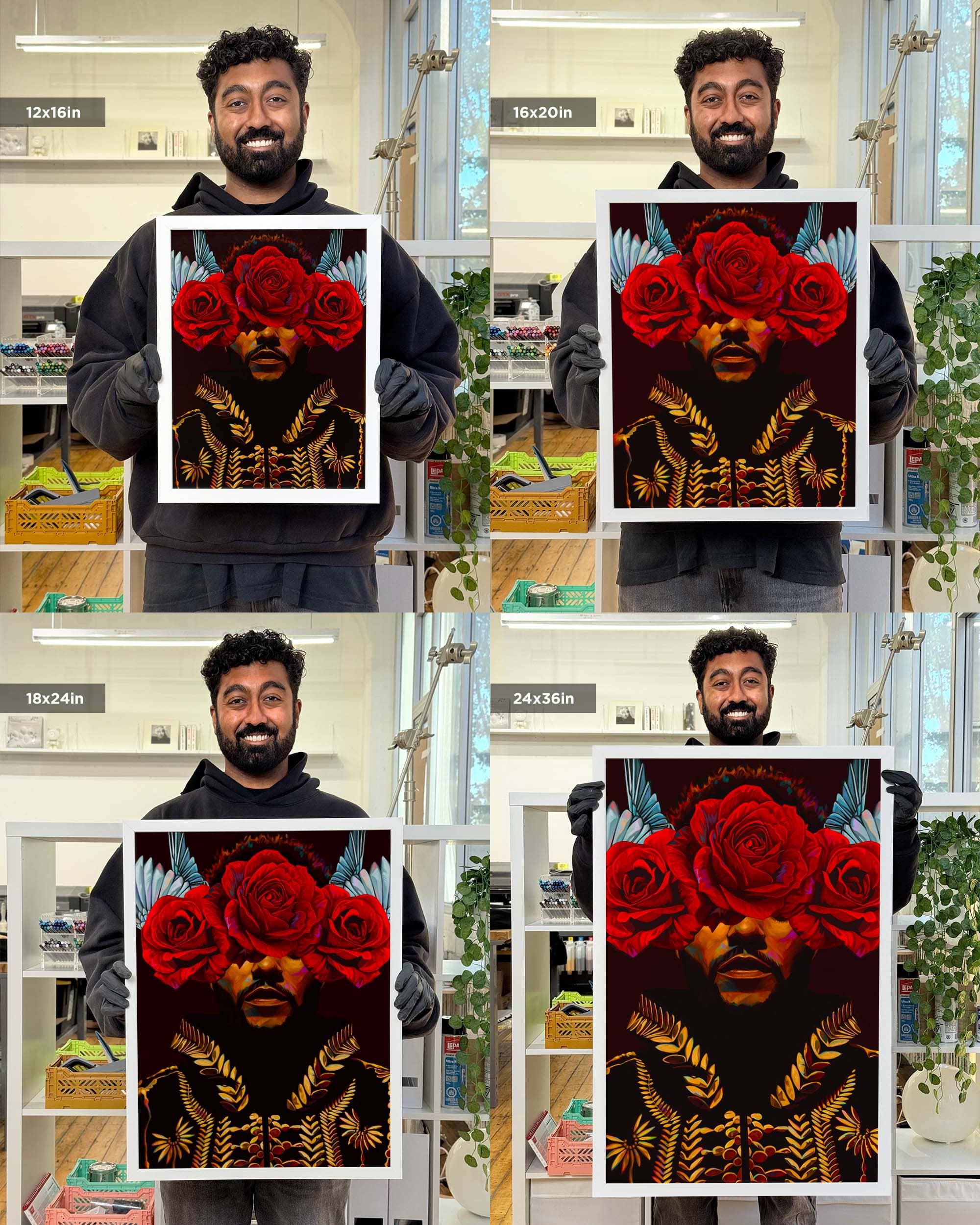 Nashid Chroma Art 12×16"" / Framed (White) ABXL