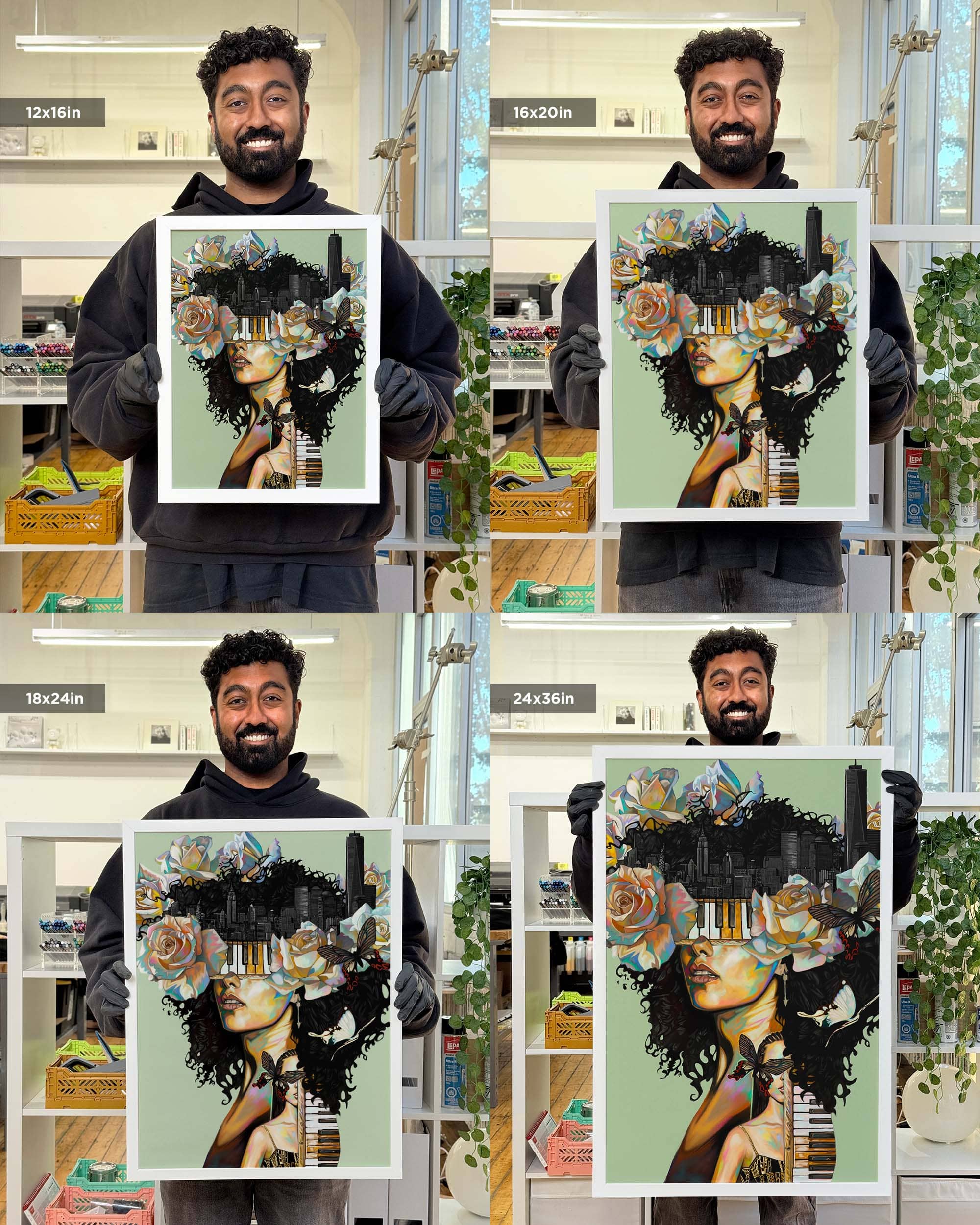 Nashid Chroma Art 12×16" / Framed (White) ALXCIA