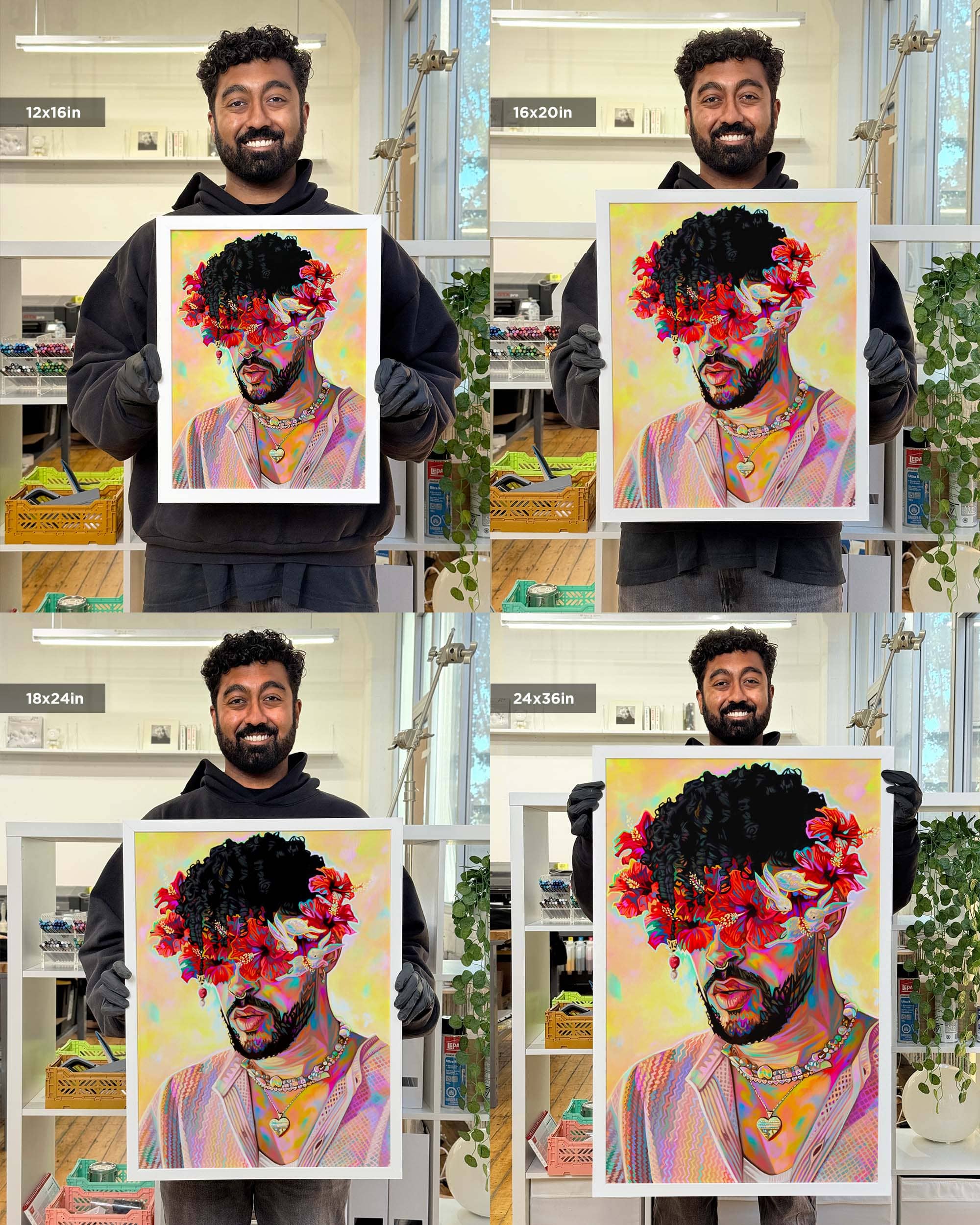 Nashid Chroma Art 12×16" / Framed (White) BENITO