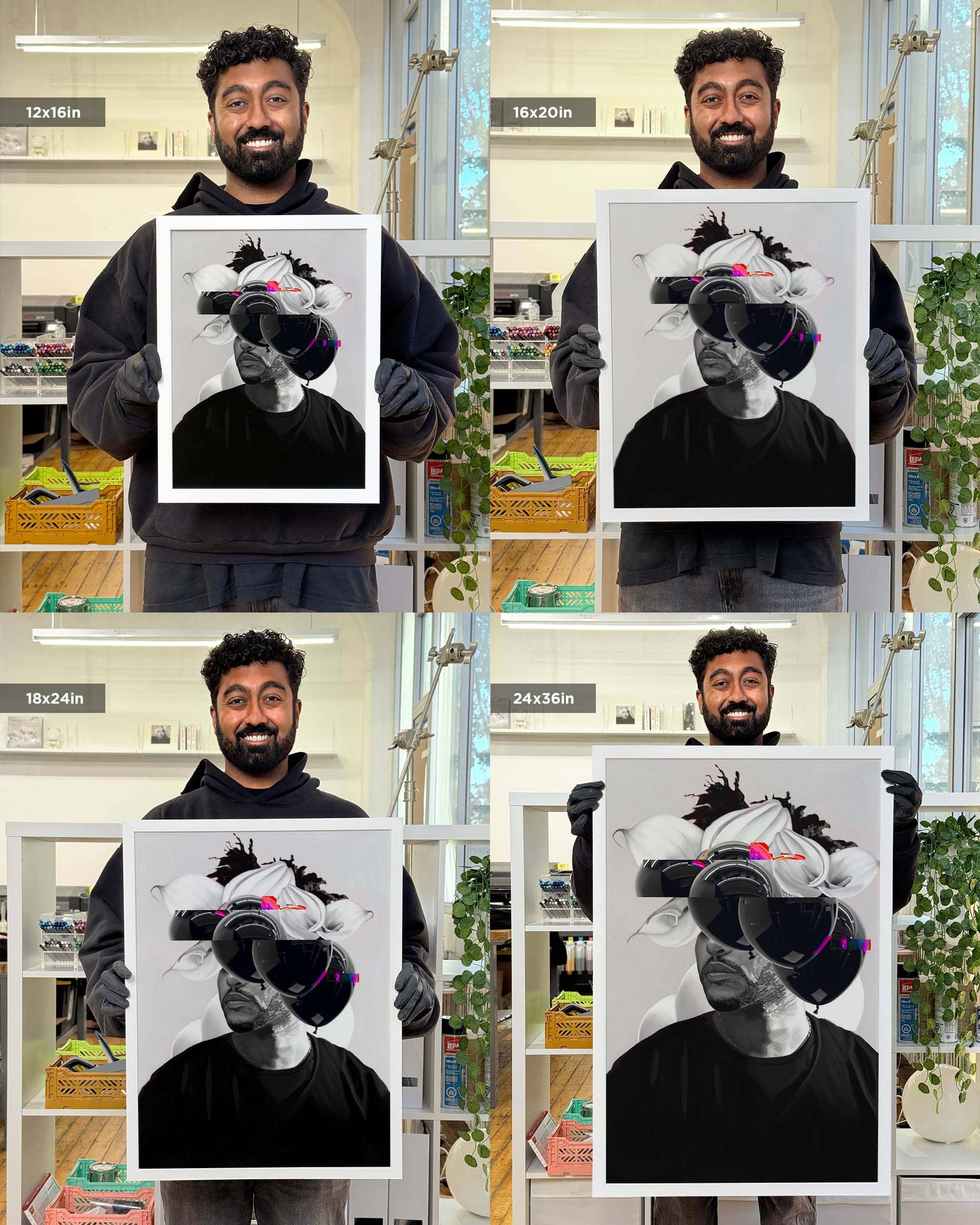 Nashid Chroma Art 12×16"" / Framed (White) HOUSE OF BXLLOONS