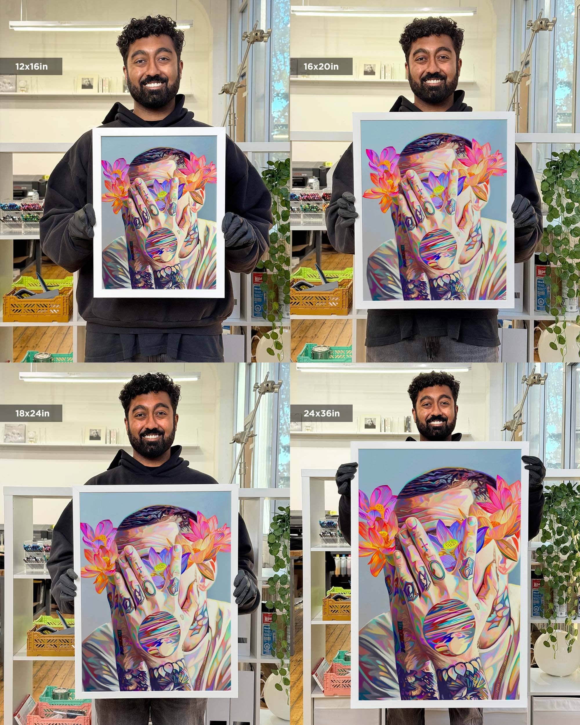 Nashid Chroma Art 12×16"" / Framed (White) LXRRY FSHRMXN