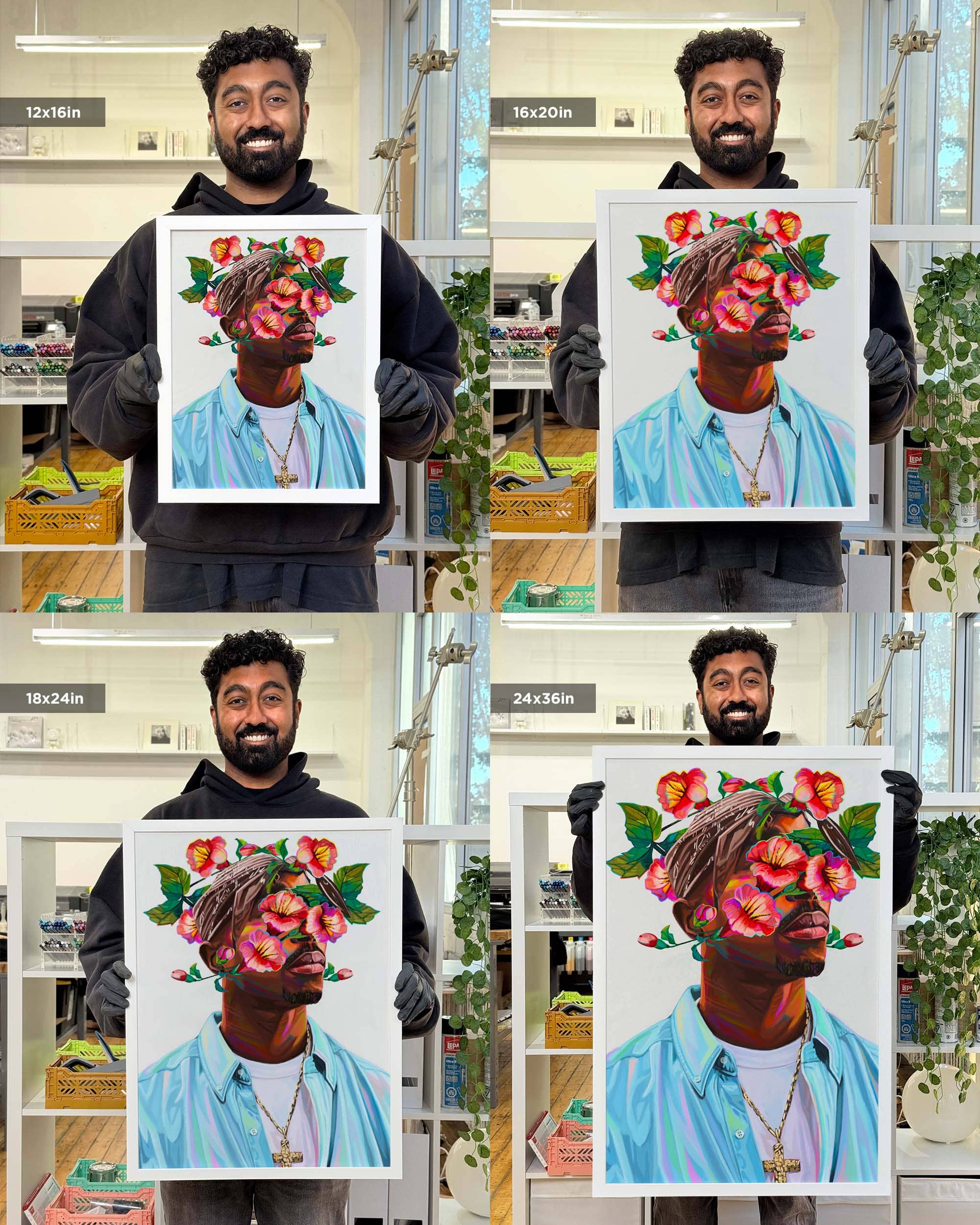 Nashid Chroma Art 12×16"" / Framed (White) MXKAVXLI