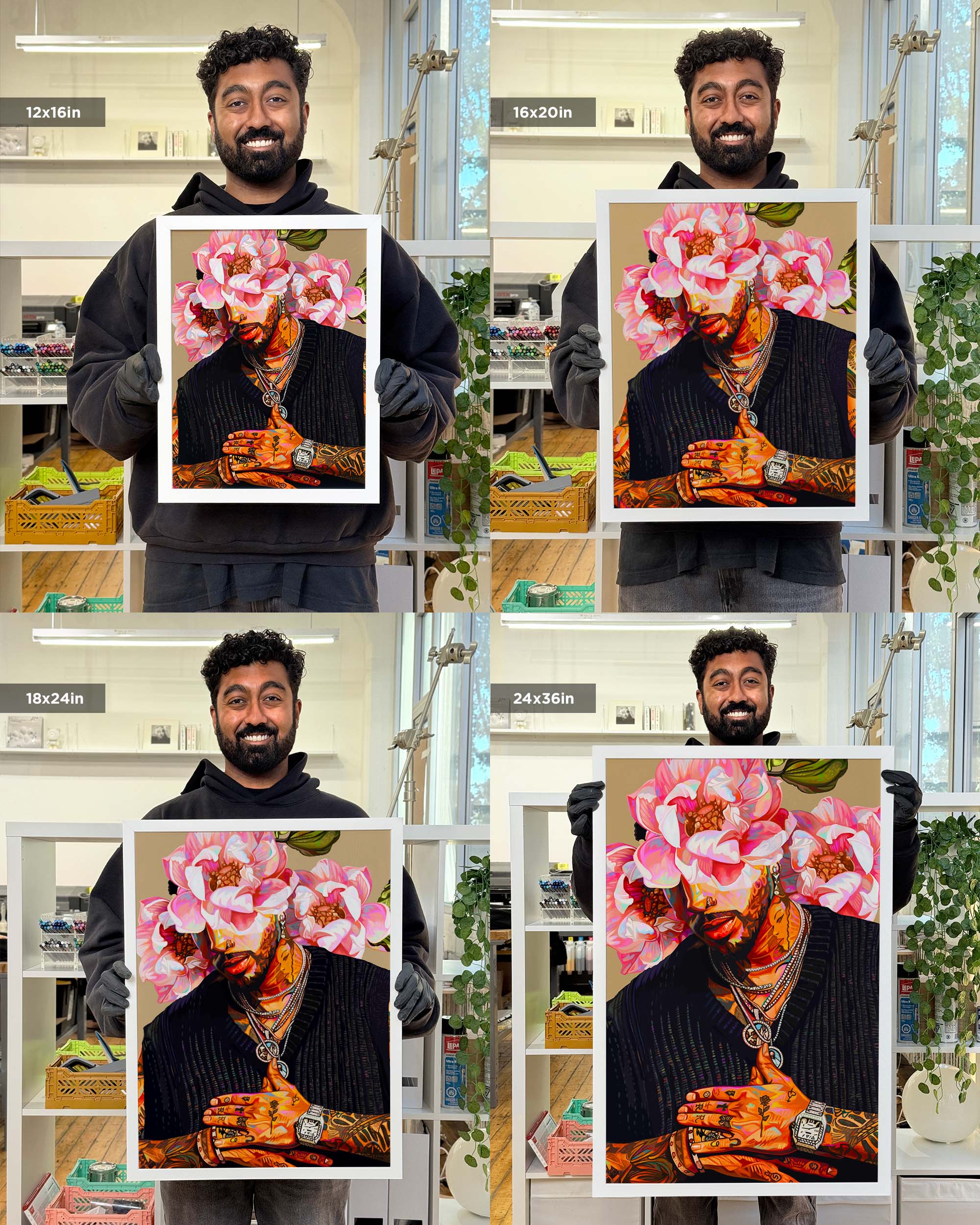 Nashid Chroma Art 12×16" / Framed (White) RXUW