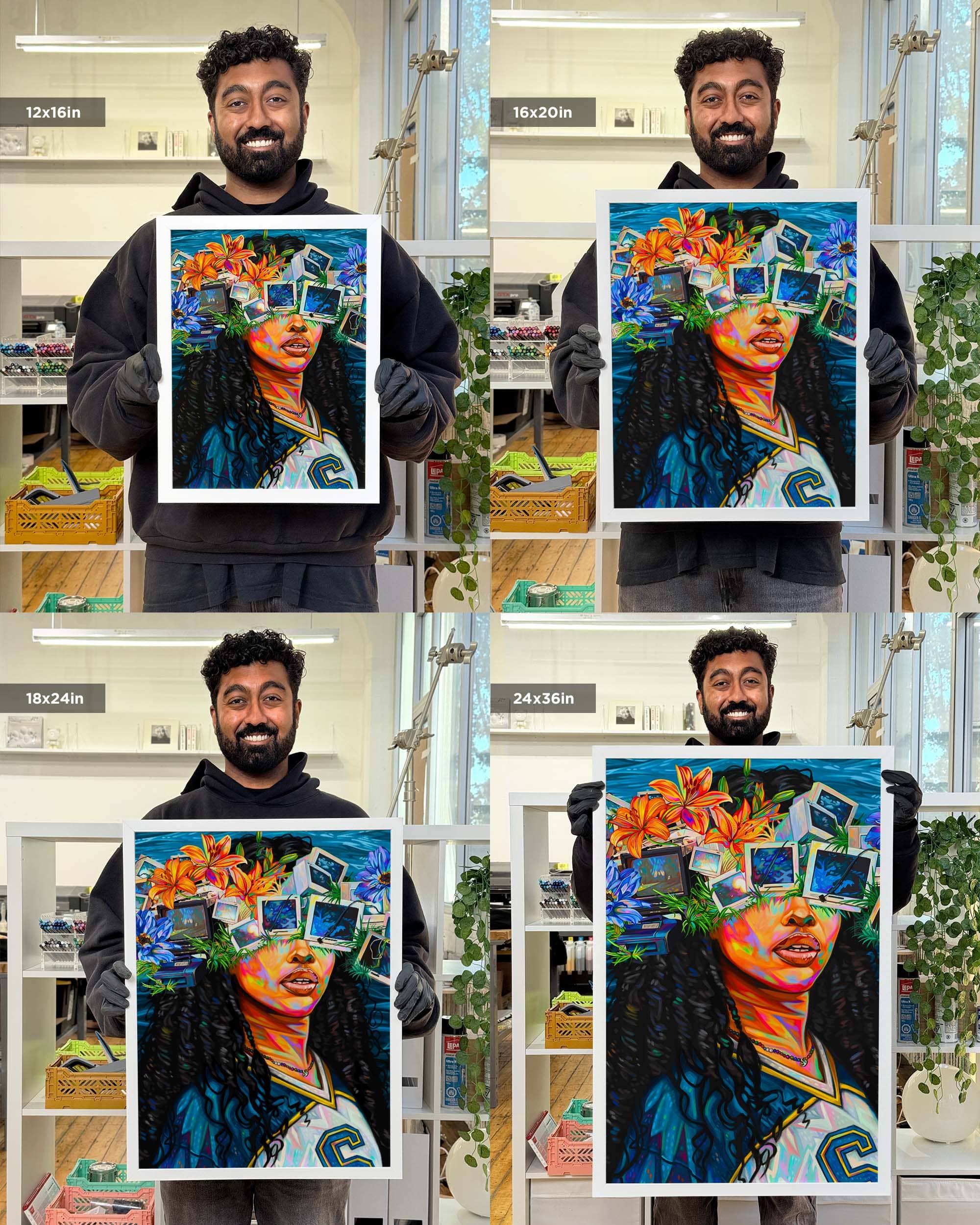 Nashid Chroma Art 12×16" / Framed (White) S.O.S