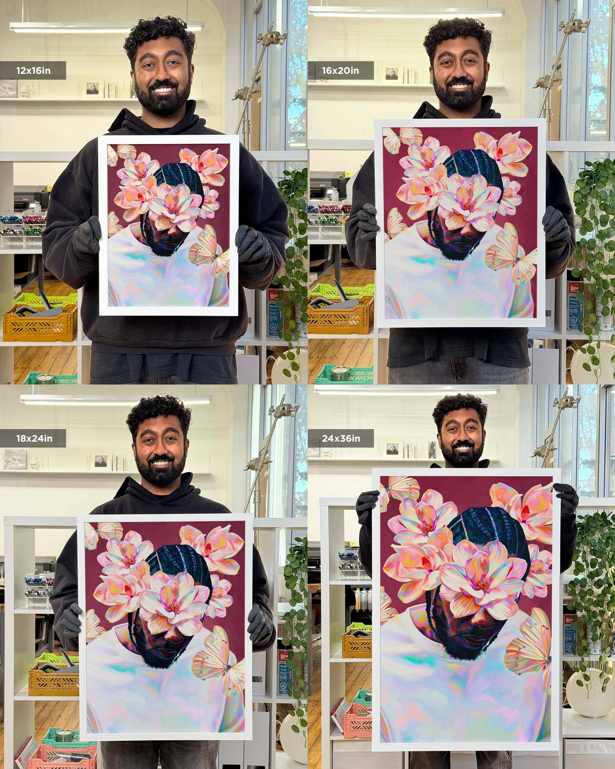 Nashid Chroma Art and Apparel Art 12×16"" / Framed (White) DXMN.