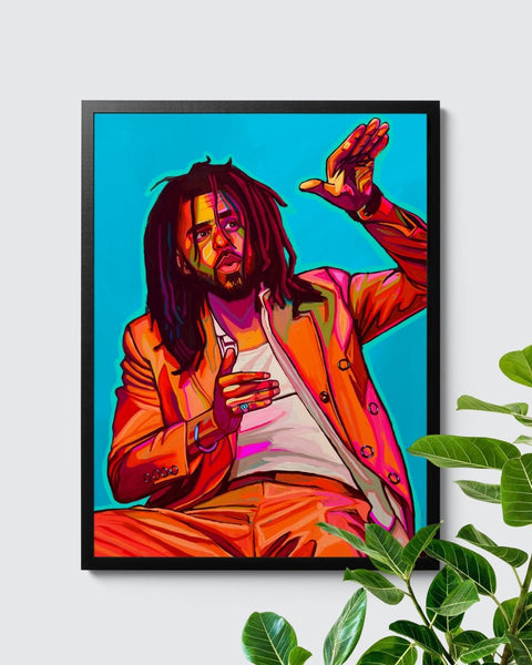 High quality Hand painted j cole canvas